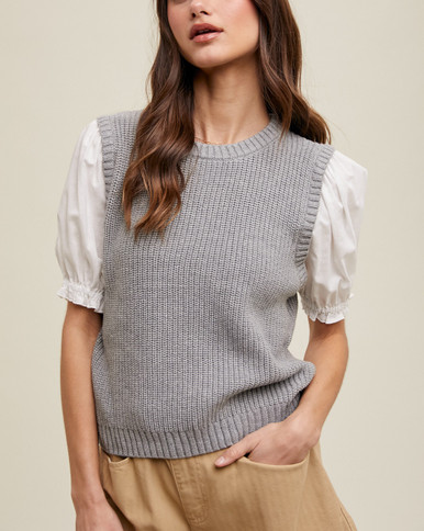 新作からSALEアイテム等お得な商品満載 Wishlist-Twofer-Puff-Sleeve- トップス