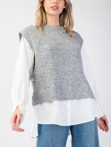 Ladies Ee:some Layered Sweater Top - SG10486