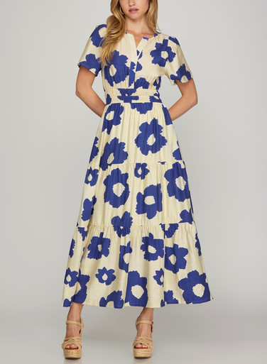 Ladies She + Sky Tiered Floral Maxi Dress - SY8641