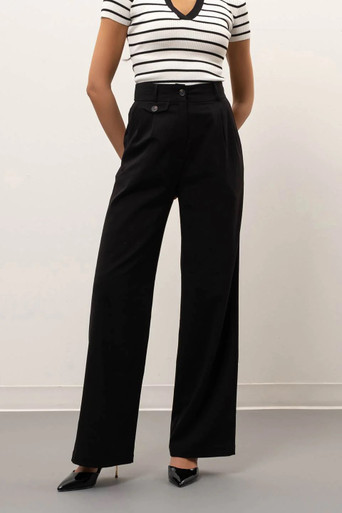 Ladies Blu Pepper Wide Leg Trousers - TW1128-B