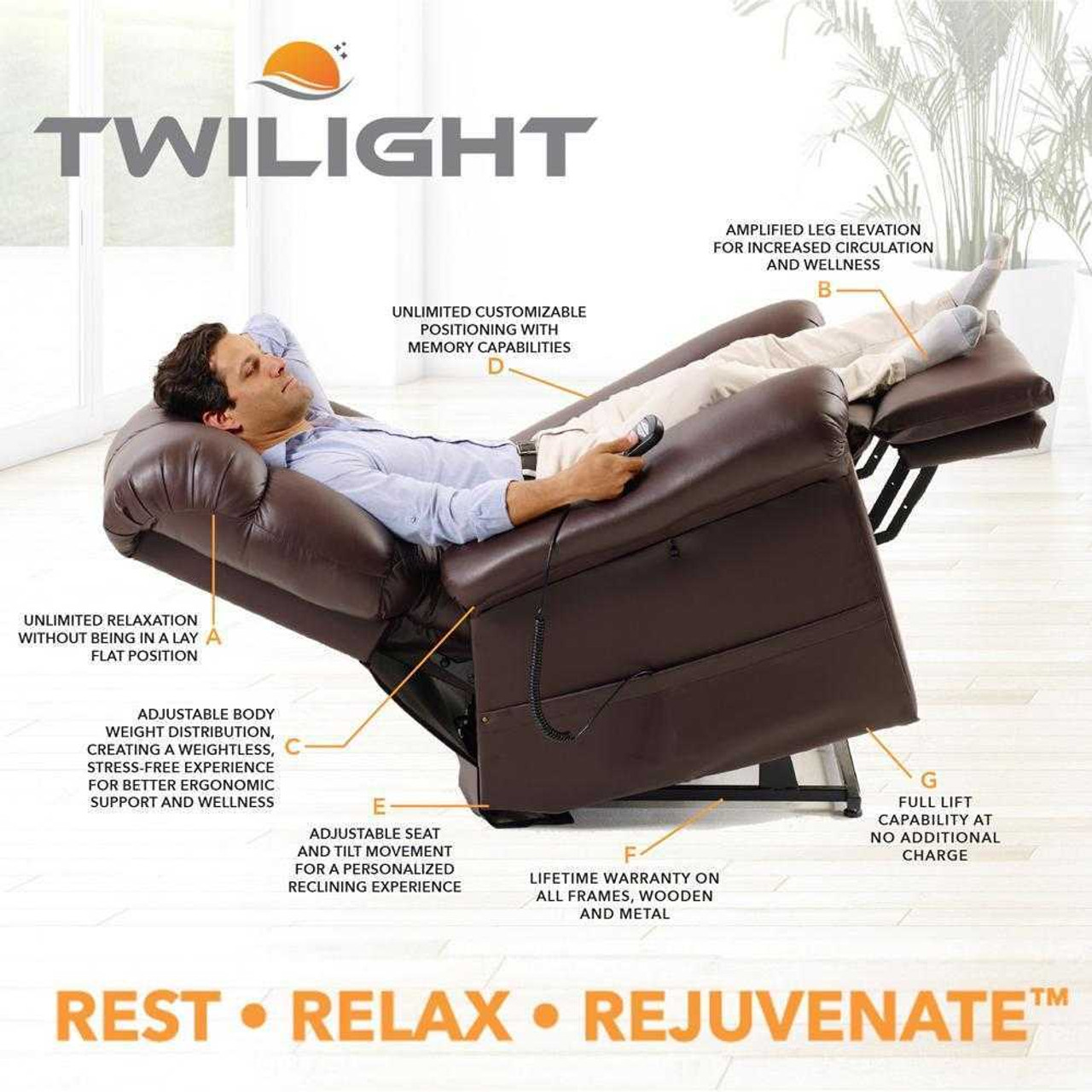 MaxiComfort Cloud Lift Chair with Twilight Golden Technologies Twilight Positioning CVI Medical