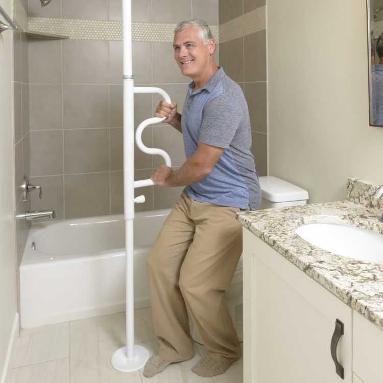 Security Pole and Curve Grab Bar | CVI Medical