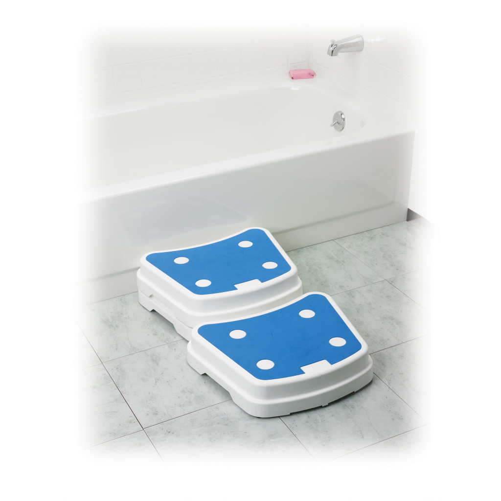 Drive Portable Bath Step stacked next to single