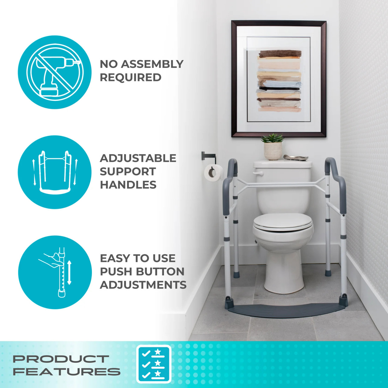 Wonder Toilet Safety Rails - Features