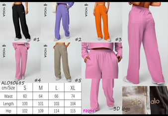 Women's a.l.o wide leg sweatpants with 3D logo pre-order / turnaround time 2-4 weeks / pc3
