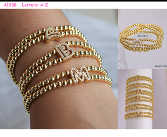 Initial bubble stretch bracelets pre-order / turnaround time 2-4 weeks / pc3