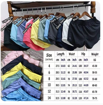 Women's Lulu 4 inch shorts ready to ship - fits true to size