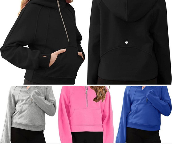 Youth girl Lulu inspired half zip hooded sweatshirt