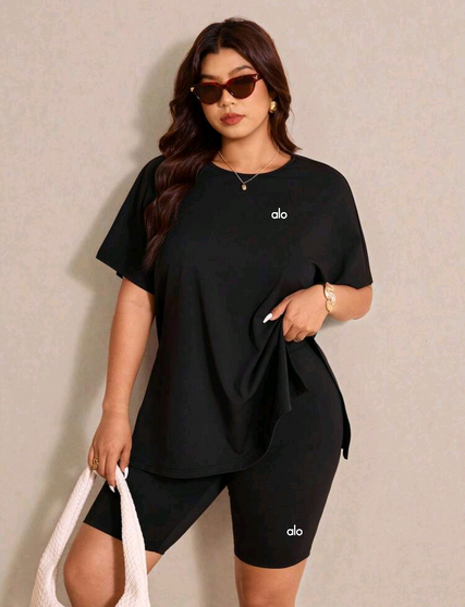 Women's plus/curve a.l.o inspired two PC set pre-order / Turnaround time 2-4 weeks 