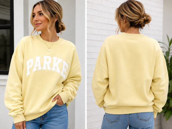 Women's mock neck sweatshirt ready to ship / 100% cotton + Embroidered (fleece interior) / Perfect oversized fit