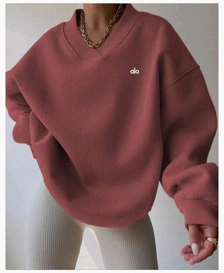 Womens fleece interior v-neck sweatshirt pre-order / Turnaround time 2-4 weeks