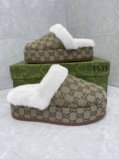Fuzzy platform GG clogs pre-order / 1:1 quality / Turnaround time 2-4 weeks