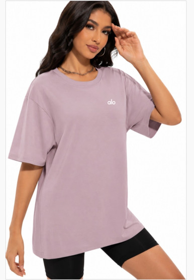 Women's medium 6-8 buttery soft a.l.o oversized t-shirt / Ready to ship (Dusty pink)