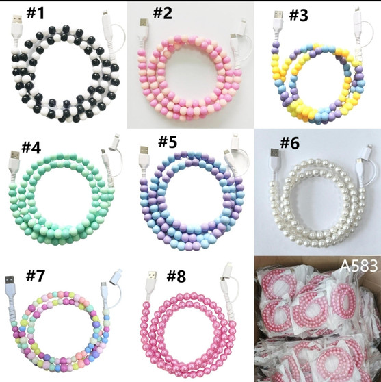 Beaded phone charger / Pre-order TAT 3-4 weeks / pc#2