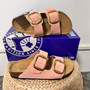 Oil rubbed leather / soft footbed / large buckle sandals/ pre-order