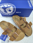 Suede double strap sandals with soft footbed / pre-order