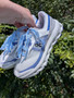 Athletic sneakers with regular laces + ribbon laces - ready to ship