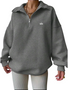 Women's a.l.o inspired quarter zip sweatshirt / pre-order turnaround time 2-4 weeks