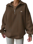 Women's a.l.o inspired quarter zip sweatshirt / pre-order turnaround time 2-4 weeks