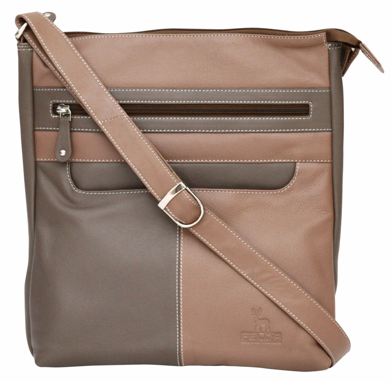 Felda Ladies Genuine Leather Cross Body Handbag - Adjustable Shoulder Strap 145 cm