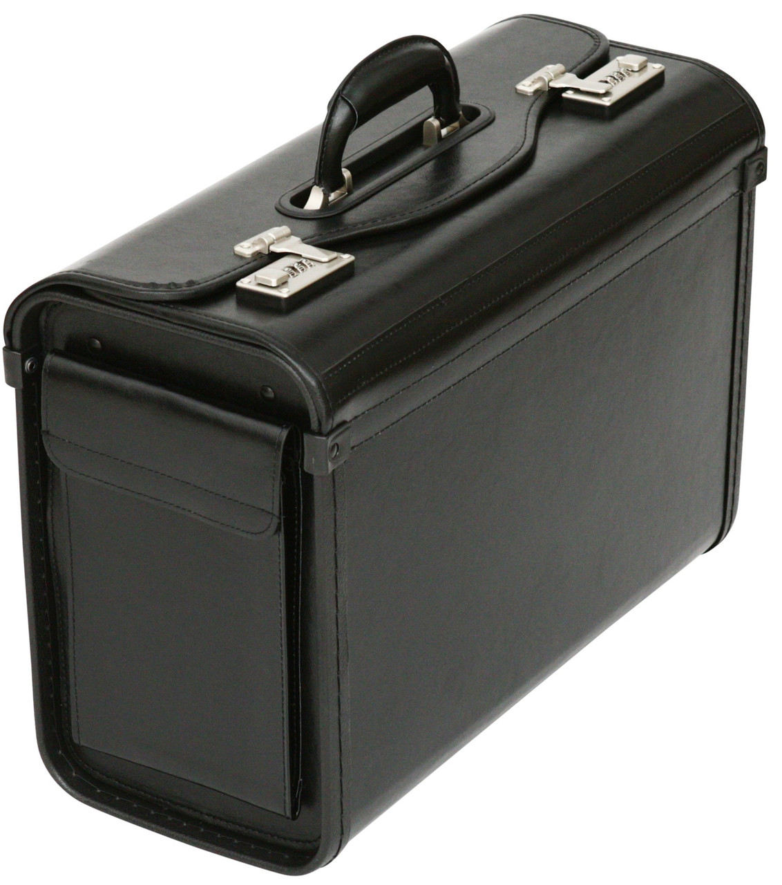 Tassia Executive Bonded Leather Pilot Case - Gun Metal Combination Locks