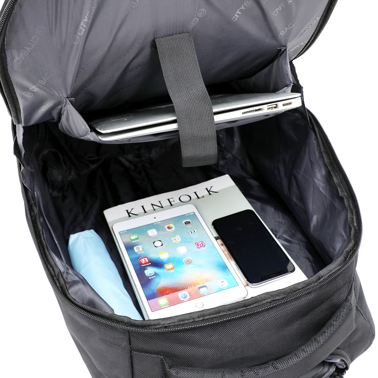 City Bag Trolley Cabin Backpack With Wheels - 55 x 40 x 20 Carry On - 44 Litre