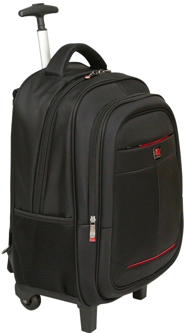 City Bag Wheeled Backpack - Padded Adjustable Back Straps and Carry Handle