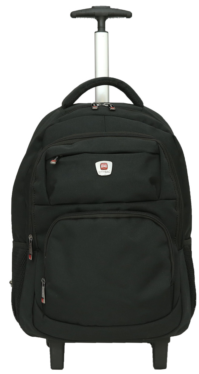 City Bag Wheeled Backpack - Padded Adjustable Back Straps and Carry Handle