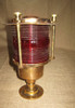 bronze pedestal dock light with red lens