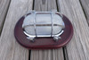 chrome nautical decor light with wooden trim plate