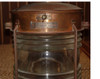 Vintage copper anchor lantern with fresnel lens