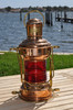 Copper anchor ship lantern-Red Original Lens, JH Peters & Bey