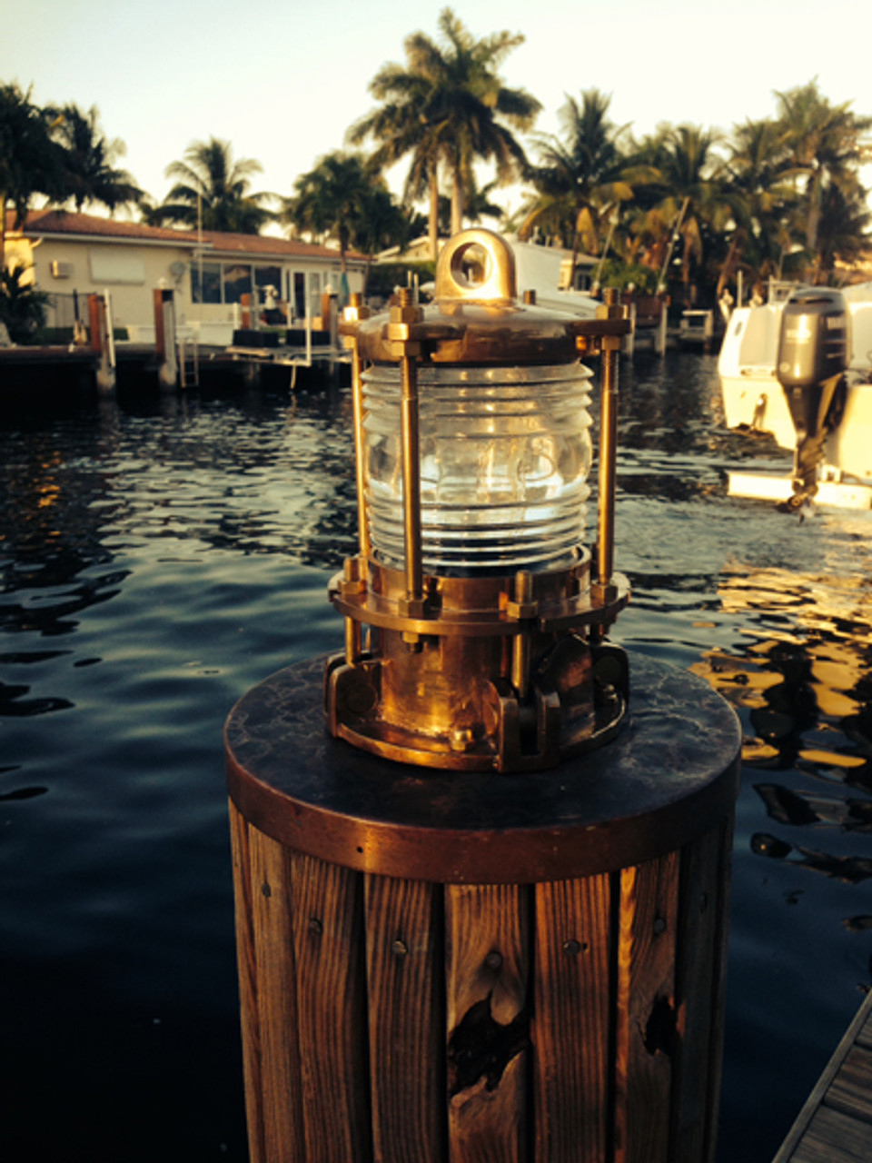 Bronze Piling Nautical Dock Light-Marine Dock Piling Light - Nautical