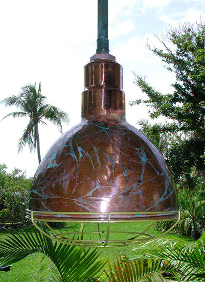 copper deep bowl nautical light