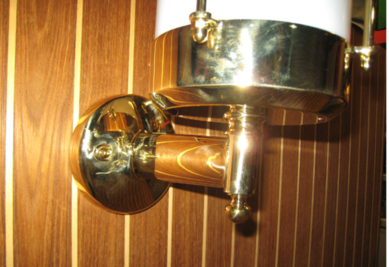 European brass wall arm nautical light