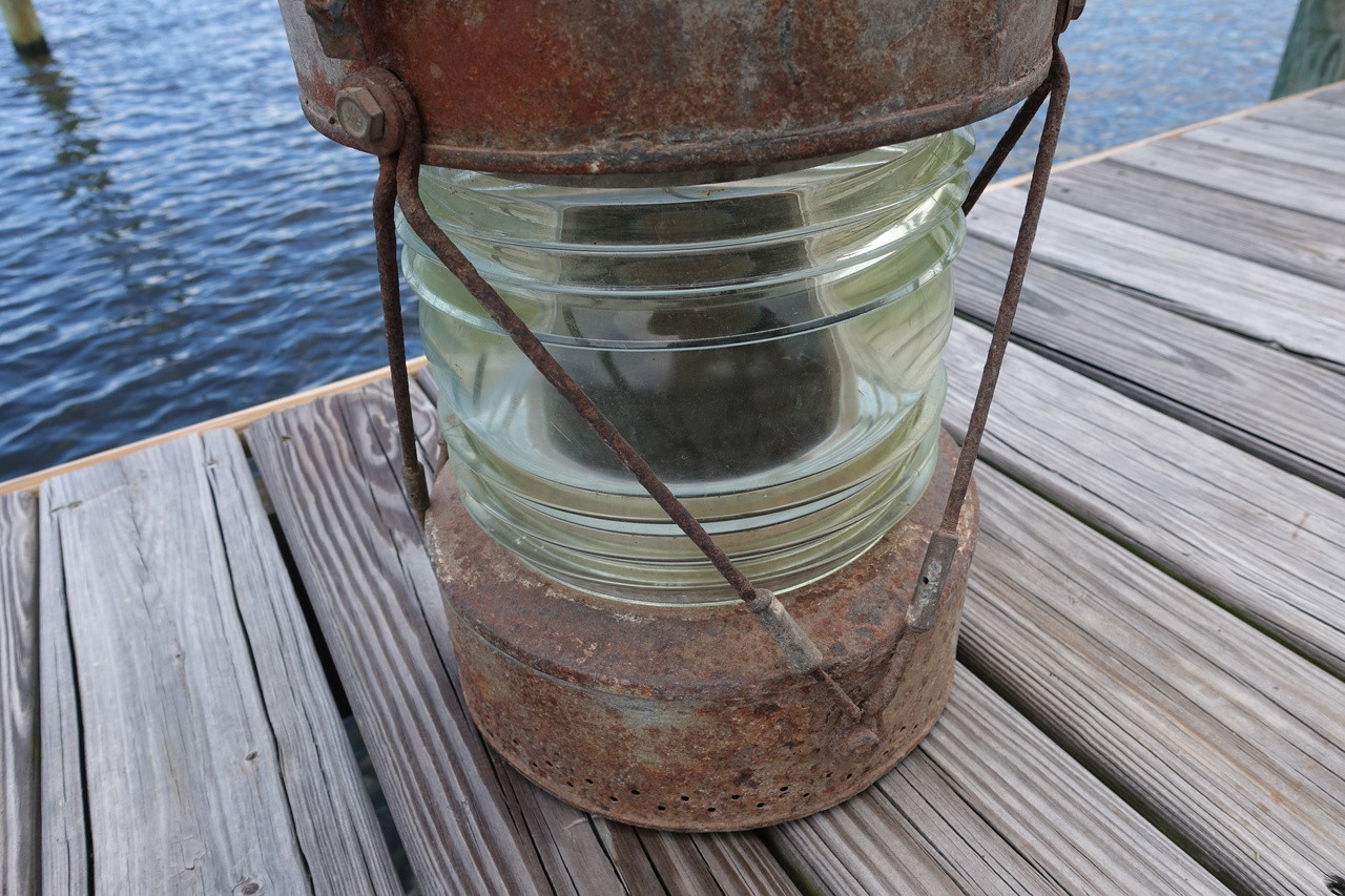 XXL Vintage Galvanized Steel Hanging anchor ship's marine lantern