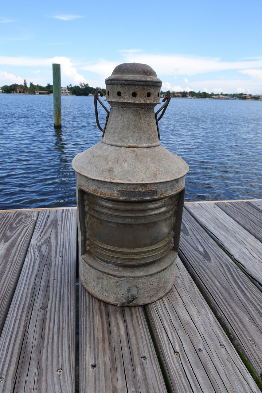 Vintage galvanized rustic masthead ship light