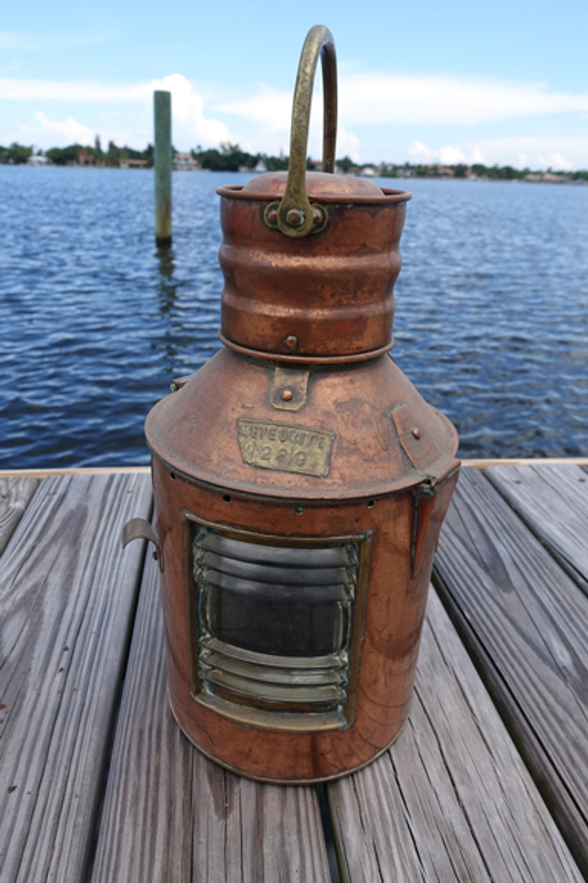 Copper vintage ships nautical signal lantern- Meteorite