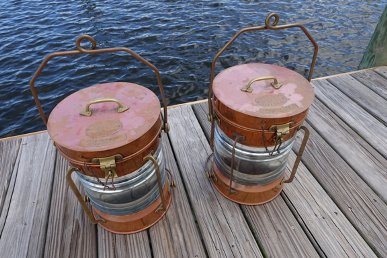 vintage copper nautical lights