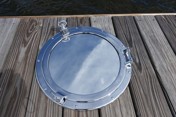 chrome porthole ship mirror