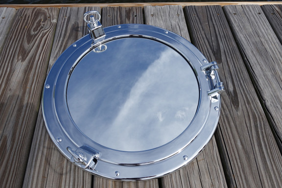 chrome porthole nautical mirror