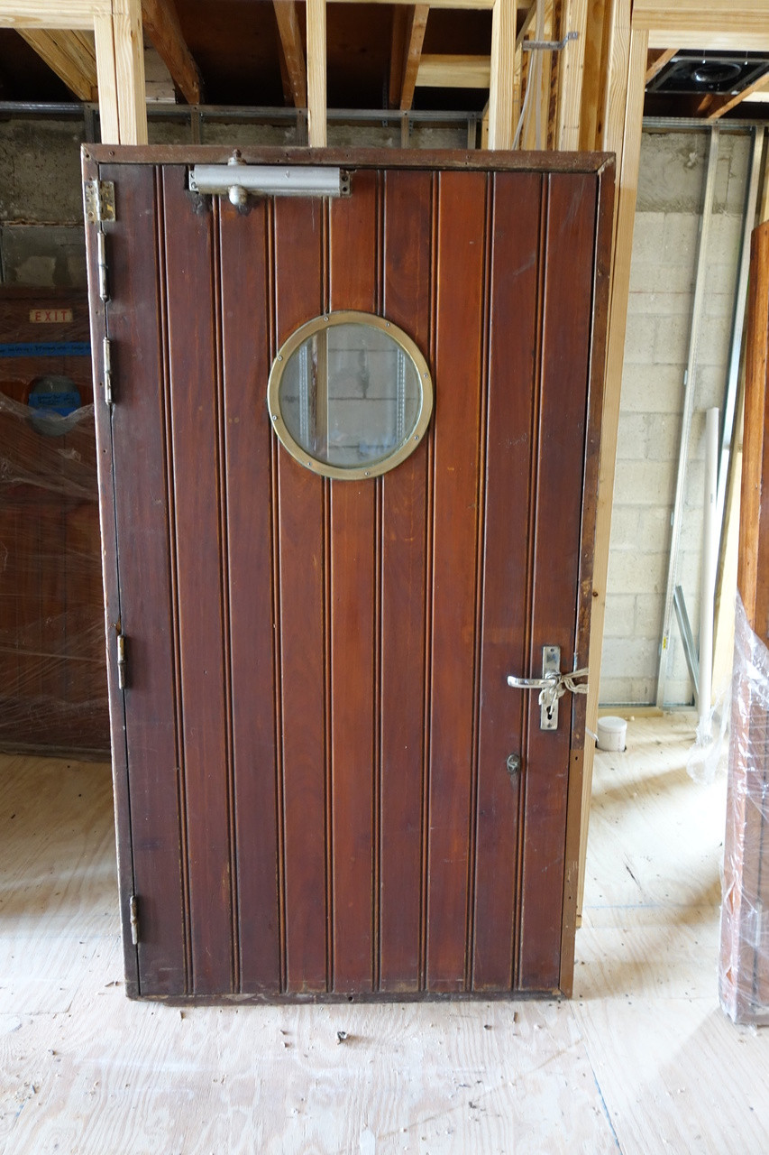 mahogany antiqued ship door
