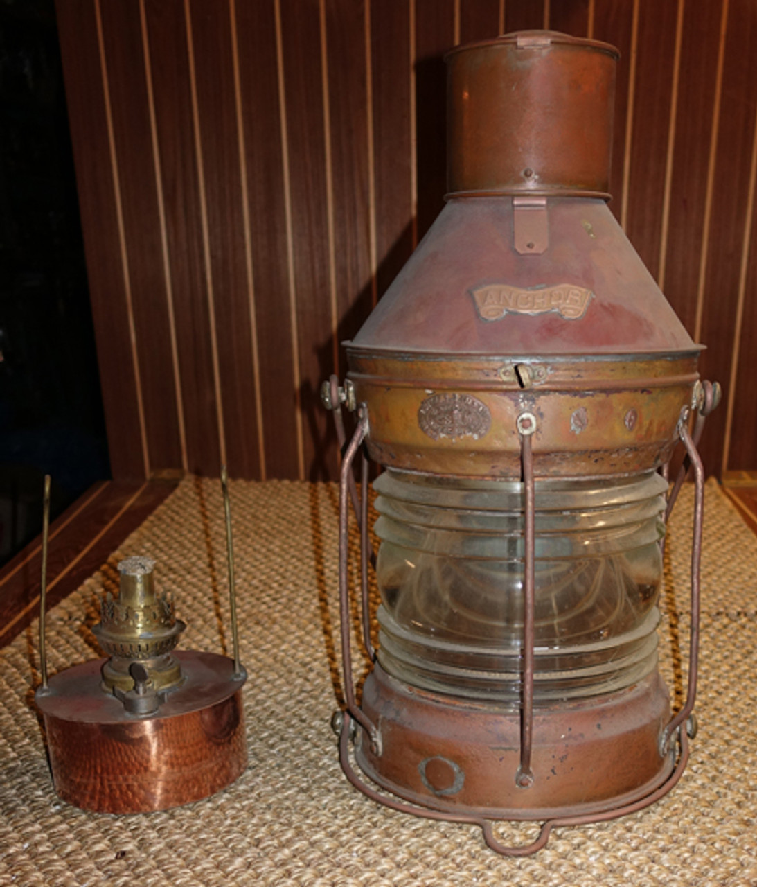 Vintage Copper Oil Anchor Lantern-Smith Bridge Works - Nautical Lights