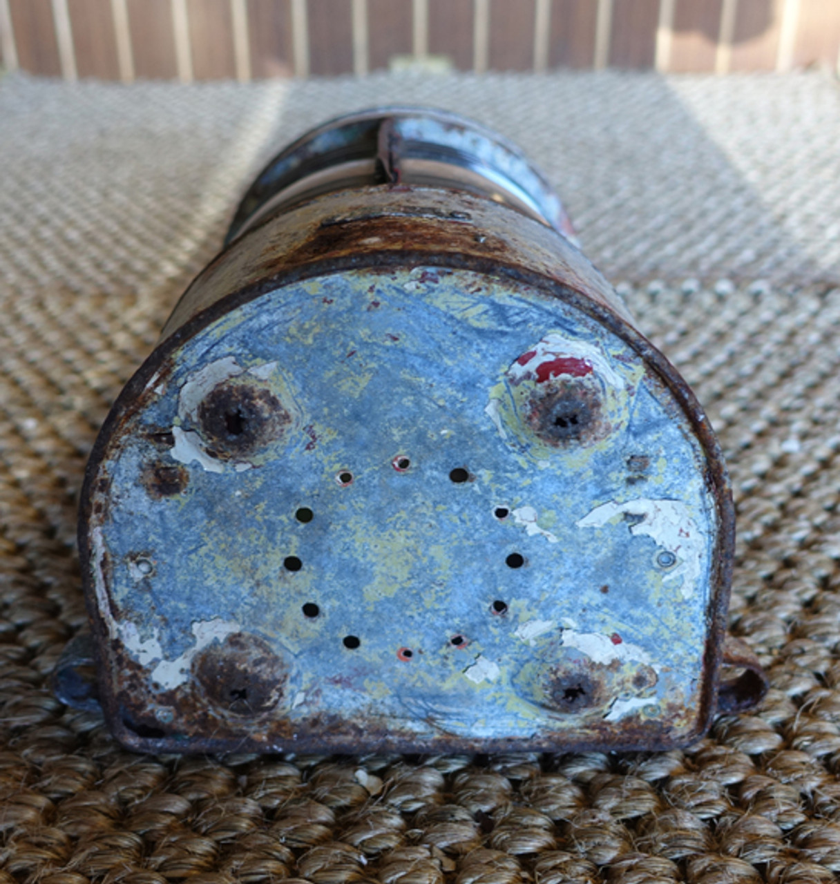 bottom view of rustic ship lantern