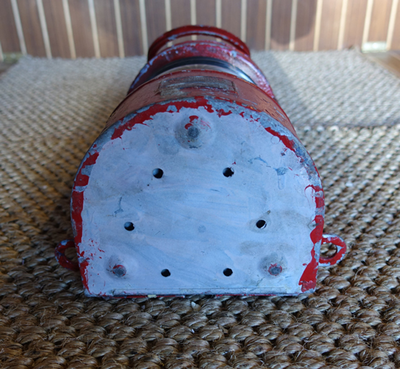 bottom view old ship red light bottom view old ship red light