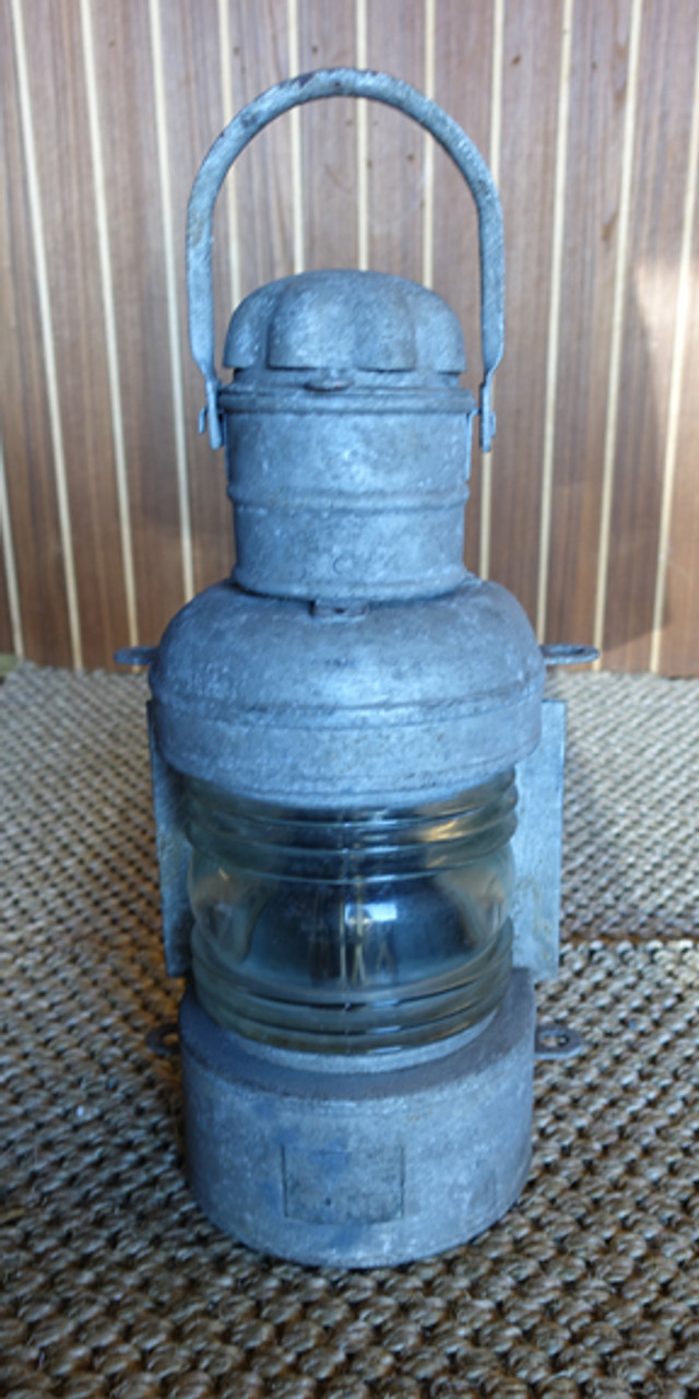 Vintage galvanized ship's light