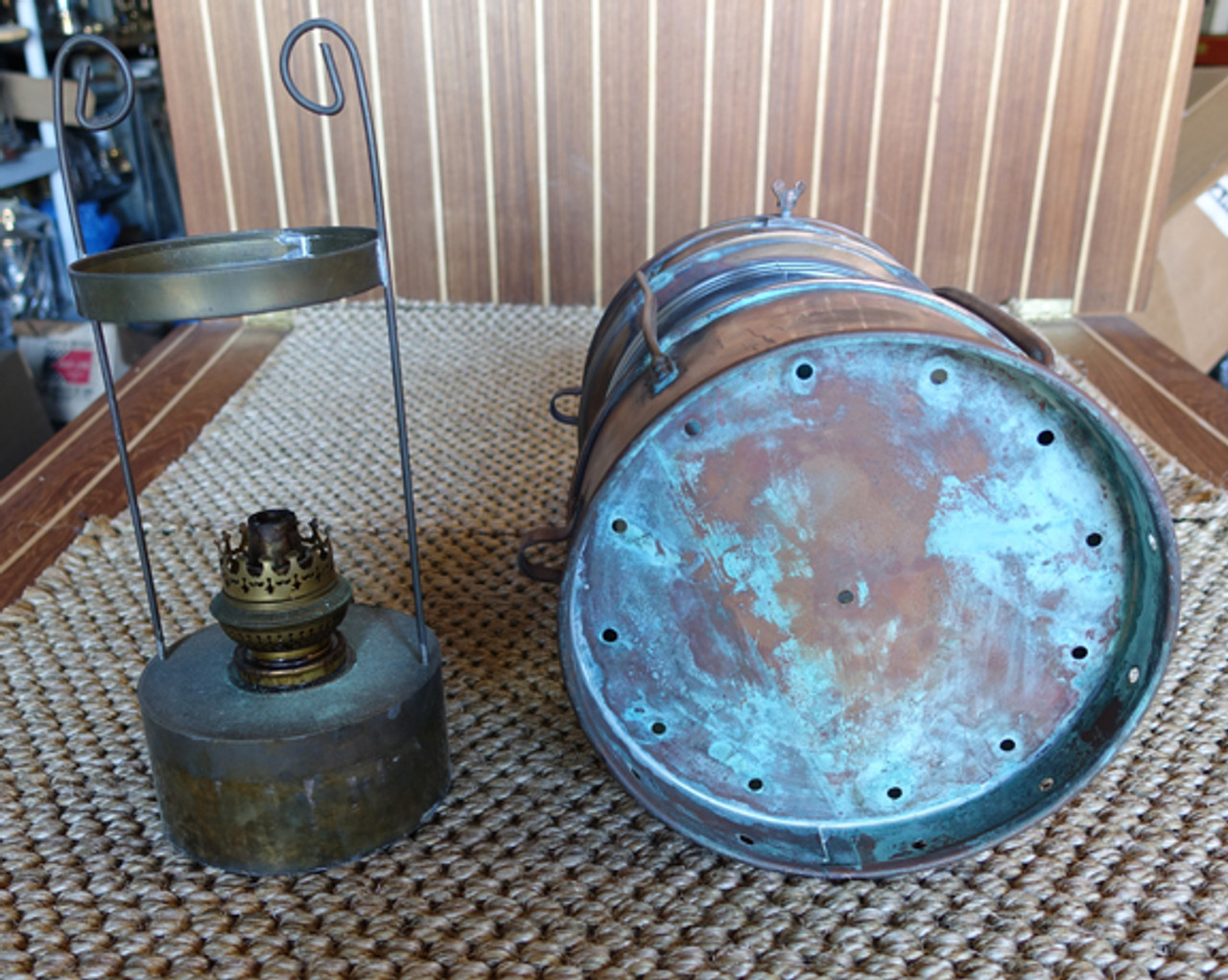 Wholesale Antique Copper Round Anchor Electric Lantern 16in