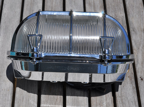 Chrome Oval Ship's Nautical Light-Large