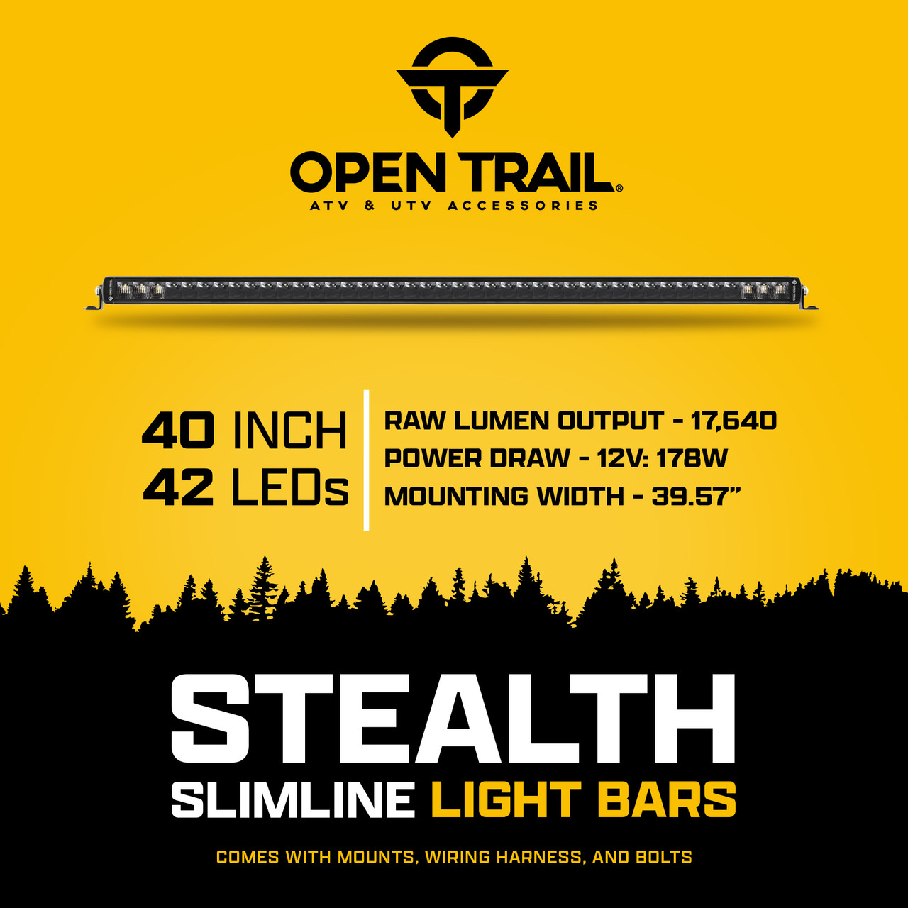OPEN TRAIL STEALTH SLIMLINE LED LIGHT 40" COMBO (SPOT+DRIVING)