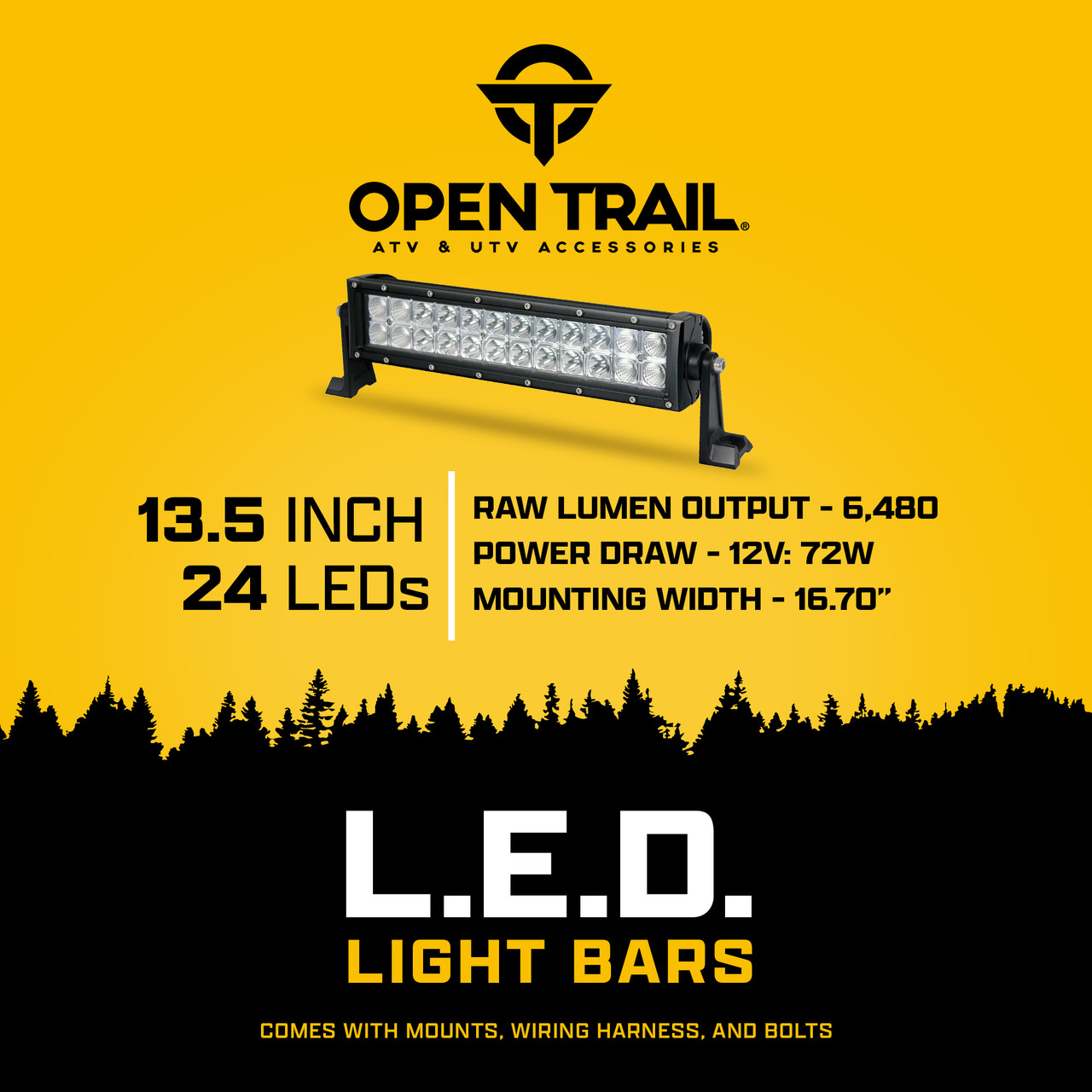 OPEN TRAIL LED LIGHT BAR 13.5" HML-BC272 COMBO